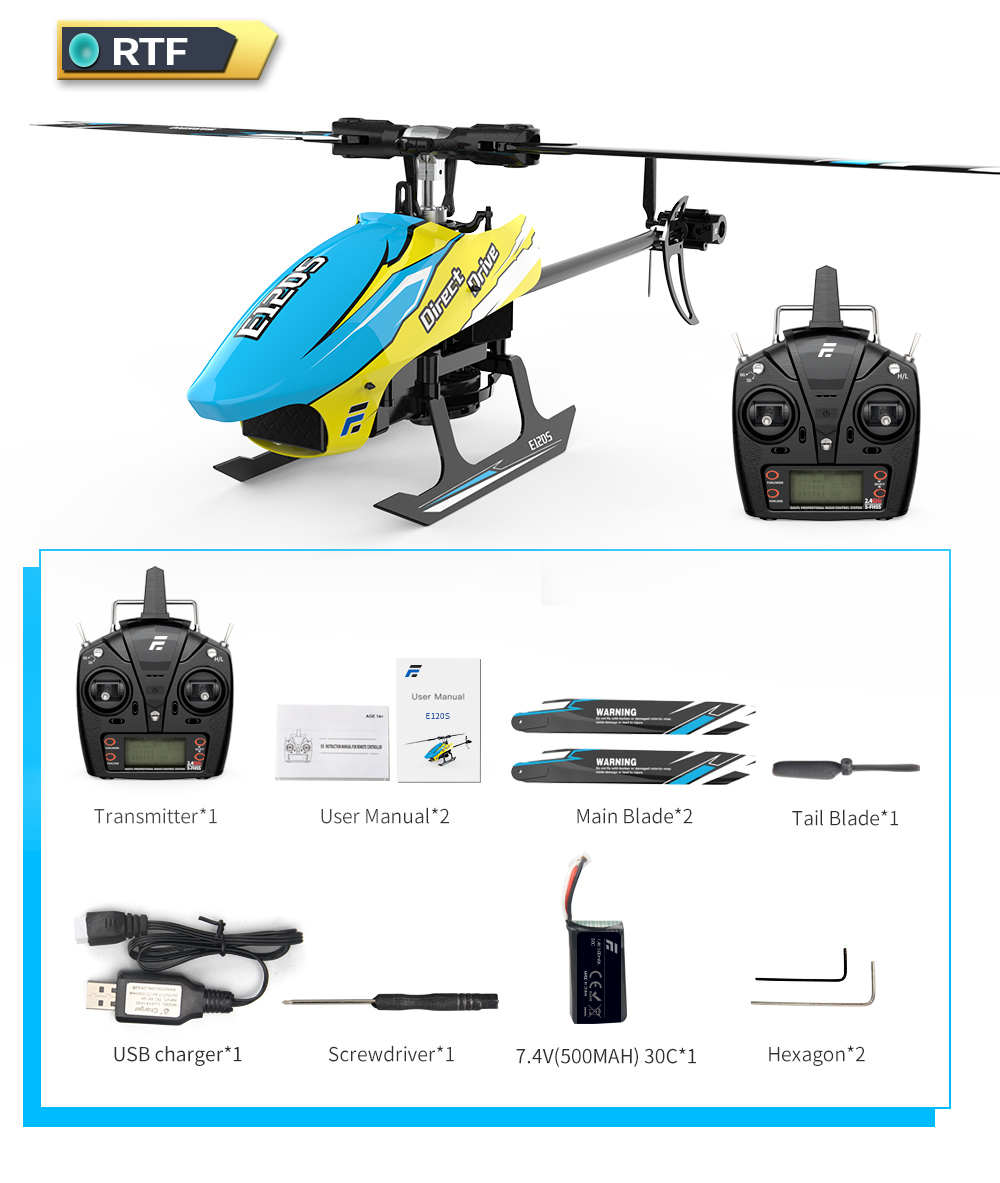 Eachine-E120S-24G-6CH-3D6G-System-Brushless-Direktantrieb-Flybarless-RC-Hubschrauber-kompatibel-mit--1970600-19